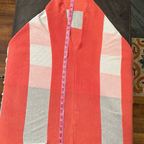 Coral and White Striped Sweater - Picture 7 of 15